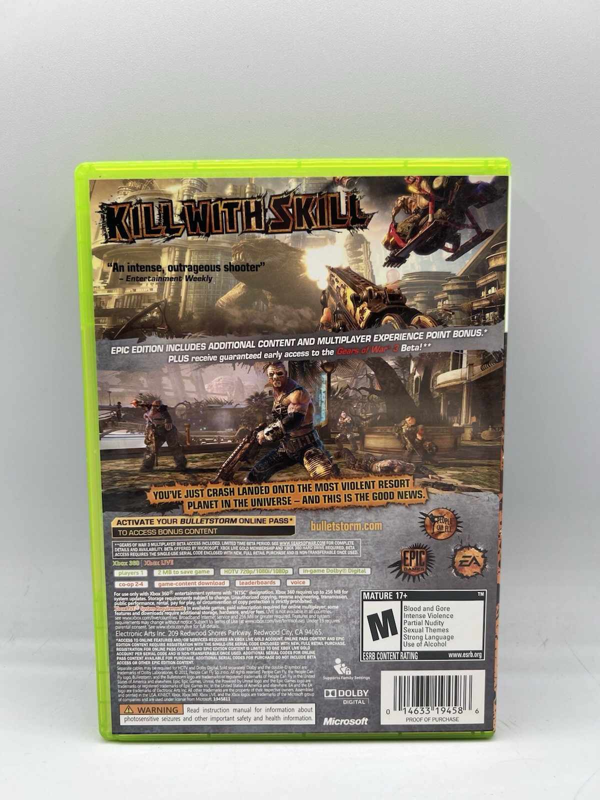 Bulletstorm Epic Edition Xbox 360 Complete CIB