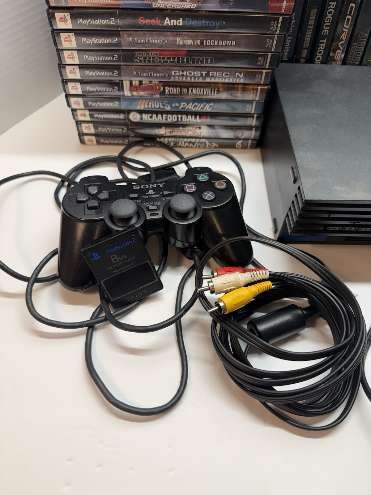 Sony PlayStation 2 PS2 Console Bundle w/ 32 Games Controller Memory Card OEM