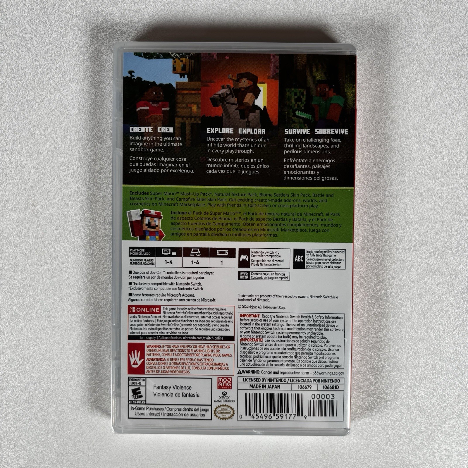 Minecraft Nintendo Switch (Includes Super Mario Mash-Up) Brand New Sealed