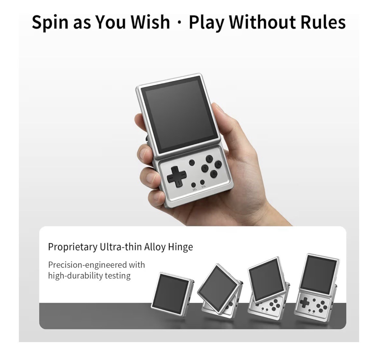 ANBERNIC RG Rotate Silver T618 Handheld Game Console 3.5-inch Android12 2000 mAh
