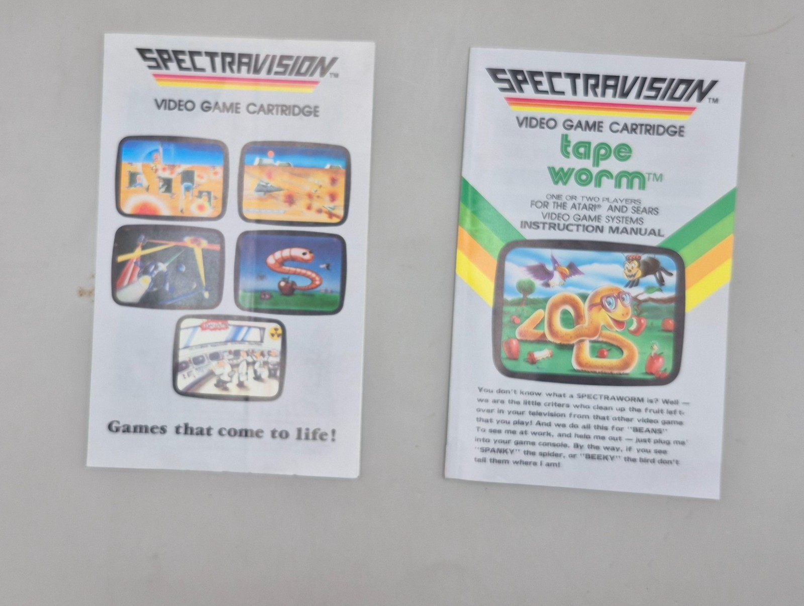 Tapeworm 1982 Atari 2600 Spectravision Complete CIB Box + Game + Manual