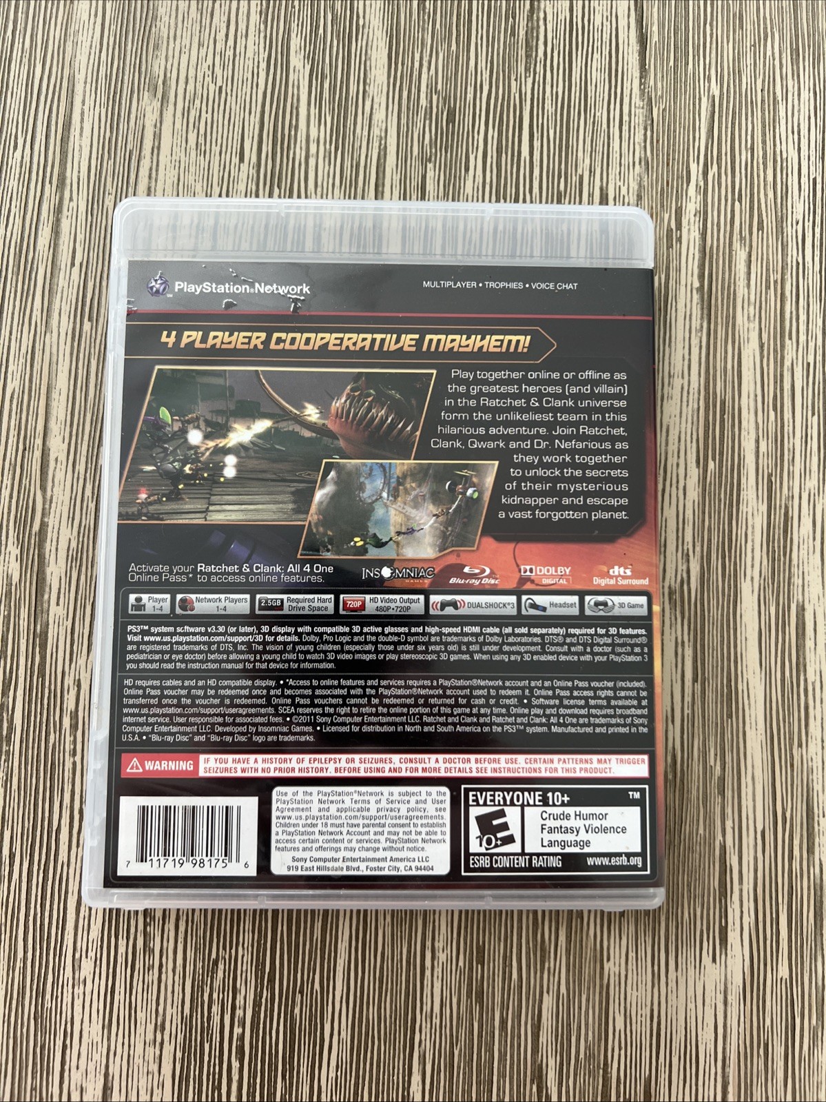 Ratchet & Clank: All 4 One (Sony PlayStation 3, 2011) Complete