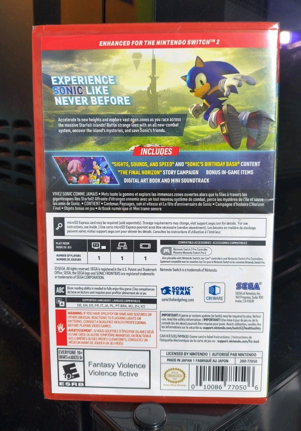 Nintendo Switch 2 – Sonic Frontiers: Definitive Edition (New and Sealed)