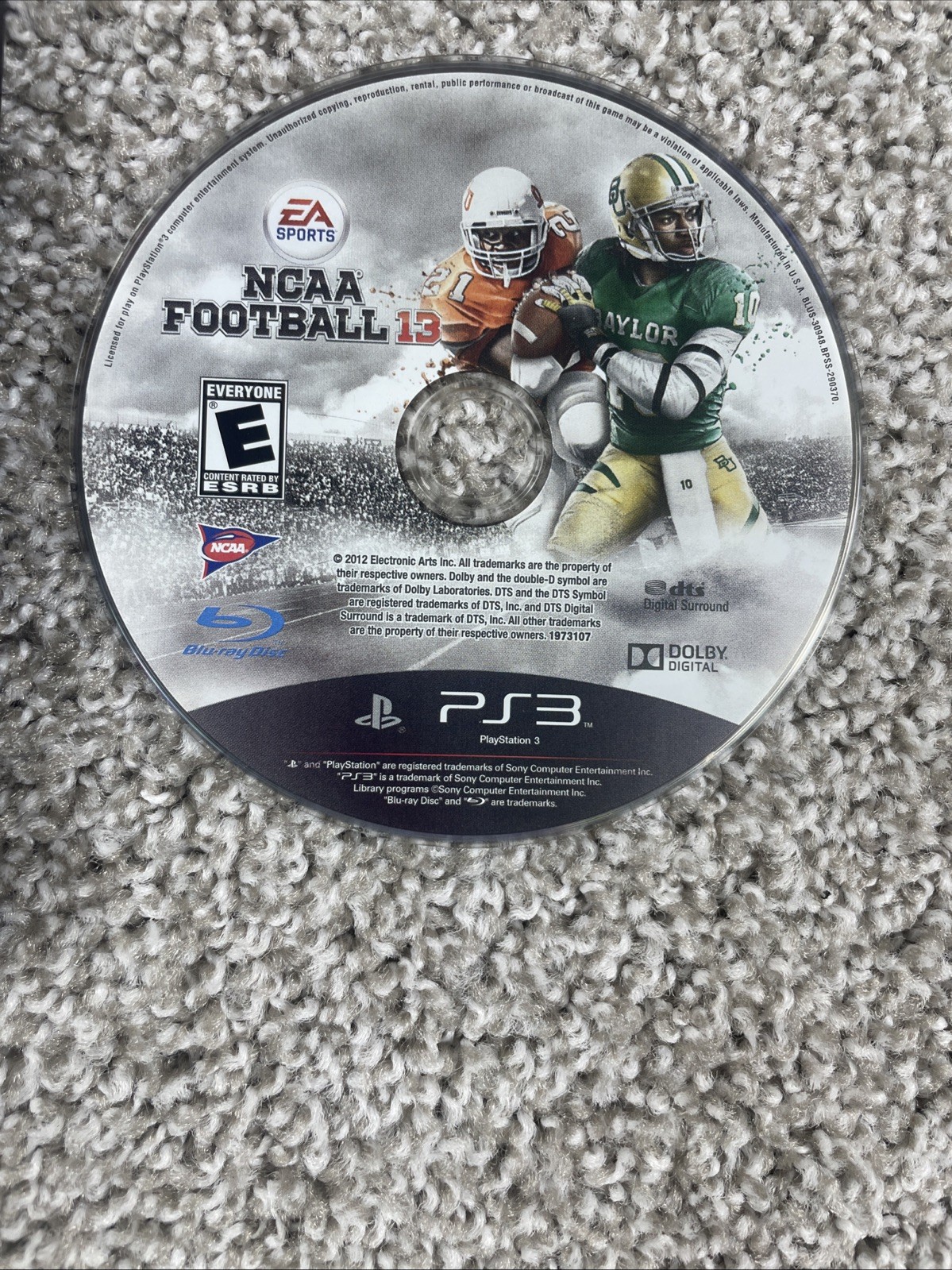 NCAA Football 13 (Sony PlayStation 3, 2012) Disc Only
