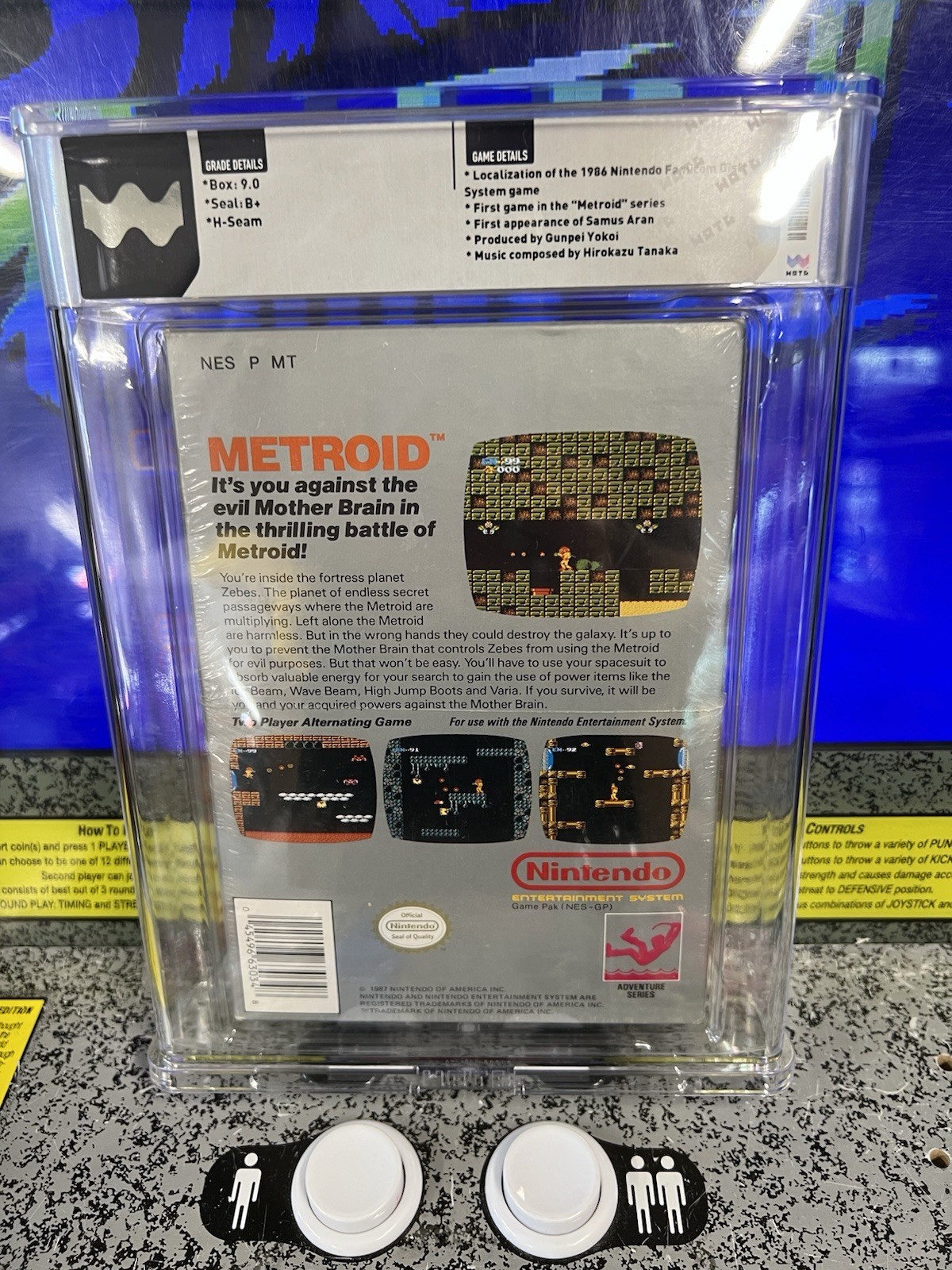 1987 Nintendo NES Metroid Oval SOQ Rev A WATA 9.0 B+ SEALED NEW – Samus 1st App!