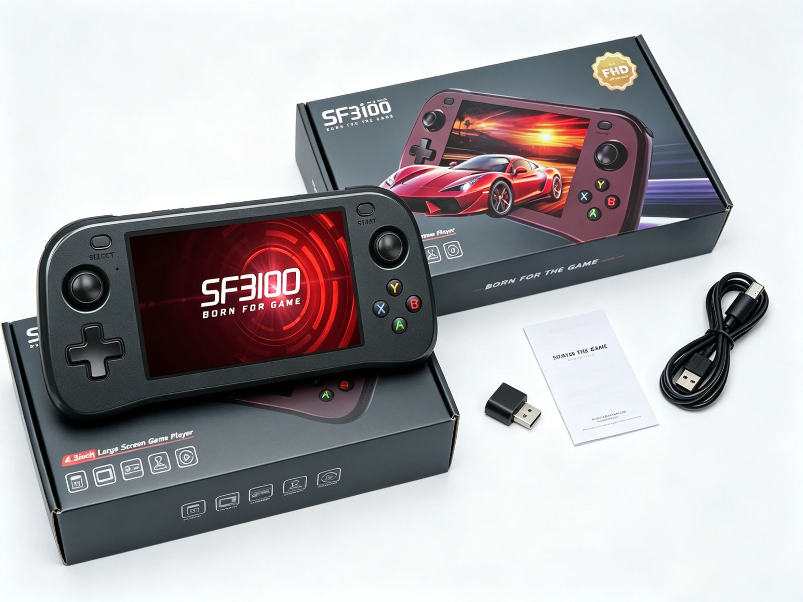 Portable Retro Game Console SF3100 with 4.5″ IPS HD Screen,3000Mah Battery.Handh