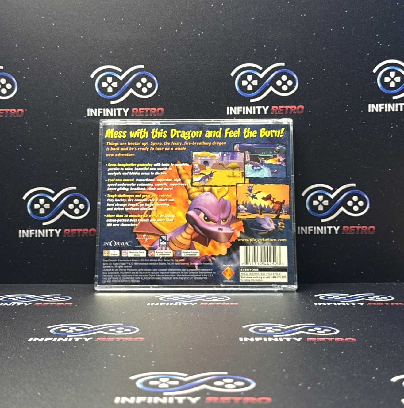 Spyro 2: Ripto’s Rage! Sony PlayStation 1 PS1 CIB With Gold Foil Refurbished