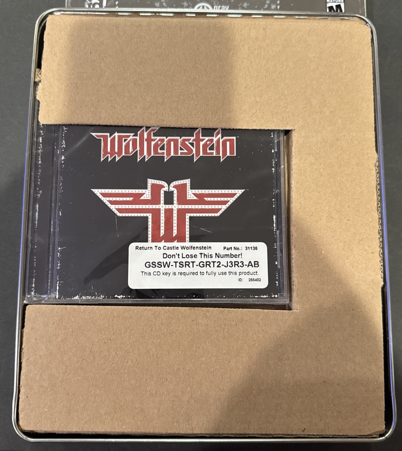 Return to Castle Wolfenstein: PC Limited Edition Metal Tin Big Box Vintage 2001
