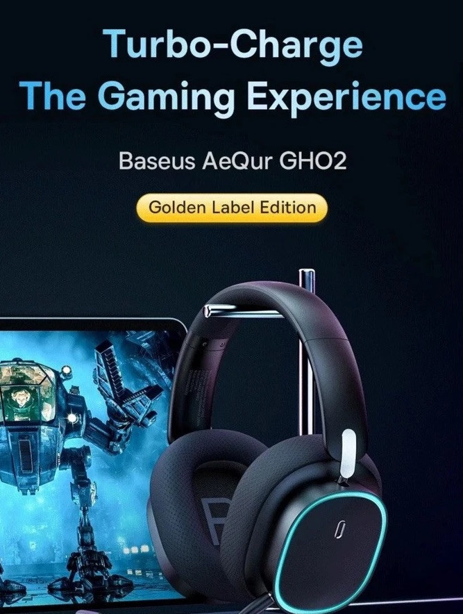 GH02 Wireless Gaming Headphones with Mic, Bluetooth 5.3, RGB Lighting