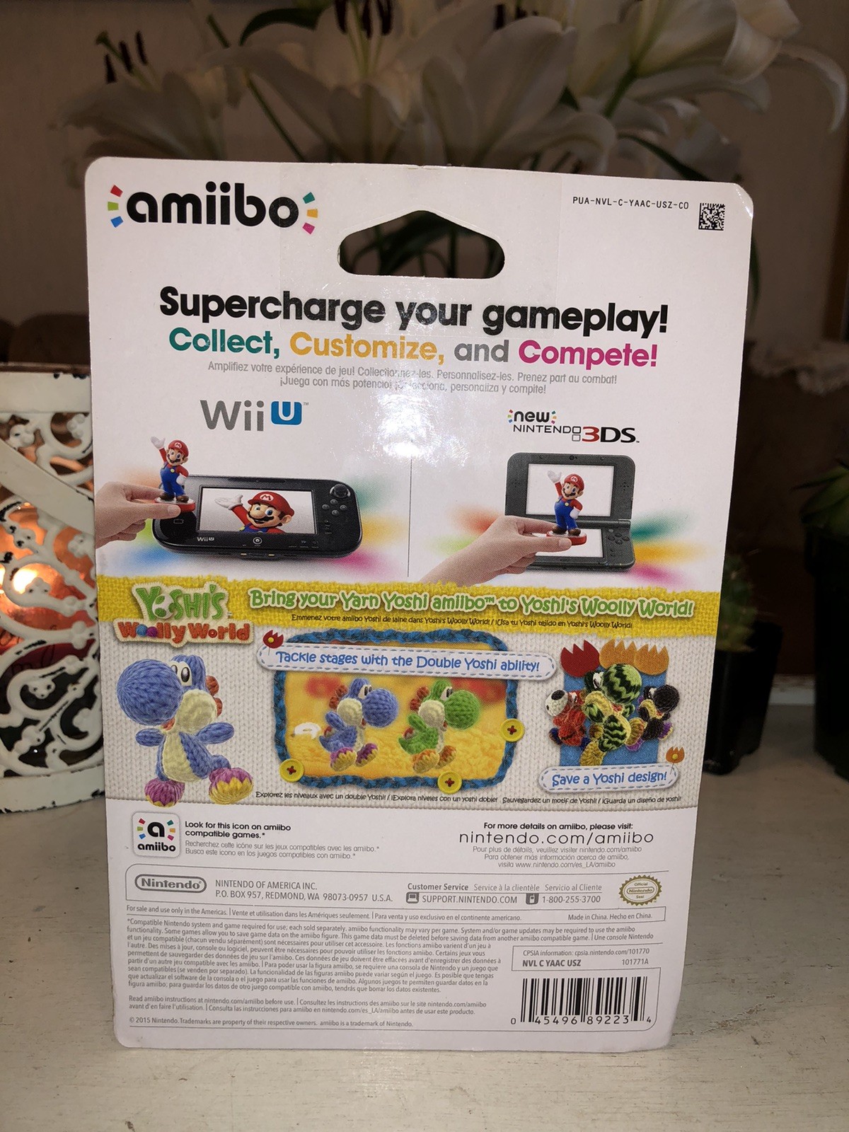 Nintendo Amiibo Light-Blue Yarn Yoshi Wii U & Nintendo 3DS Yoshi’s Wooly World