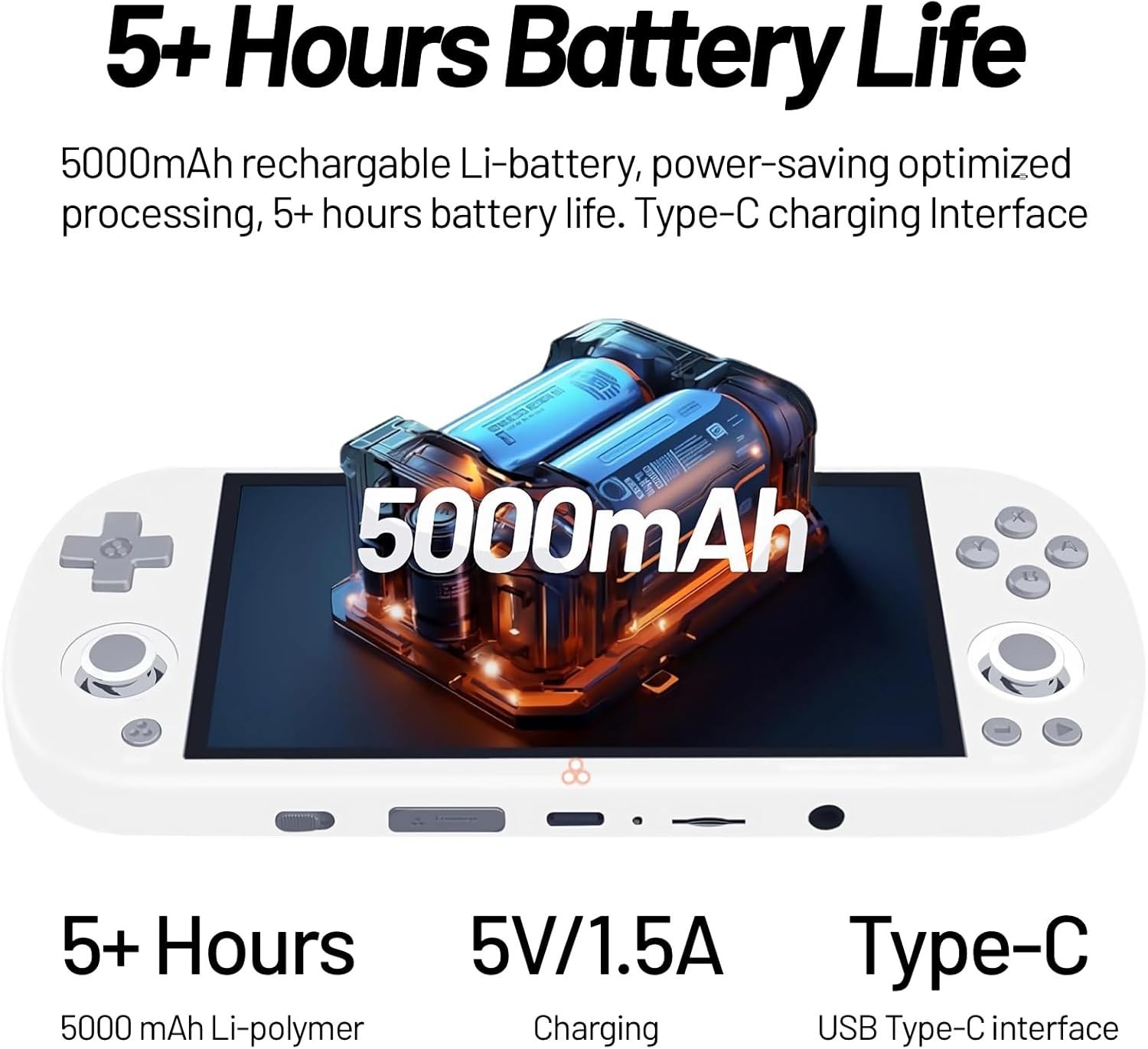 Retro Gaming Delight: Trimui Smart Pro Console – 4.96-Inch LCD, 5000mAh Battery