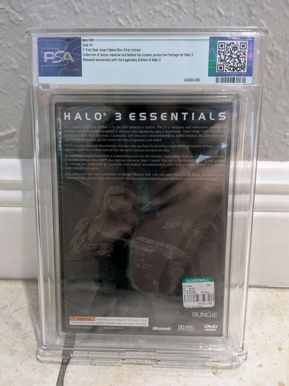 Halo 3 Essentials 2007 Xbox 360 New Sealed Graded WATA PSA 9.8 A+