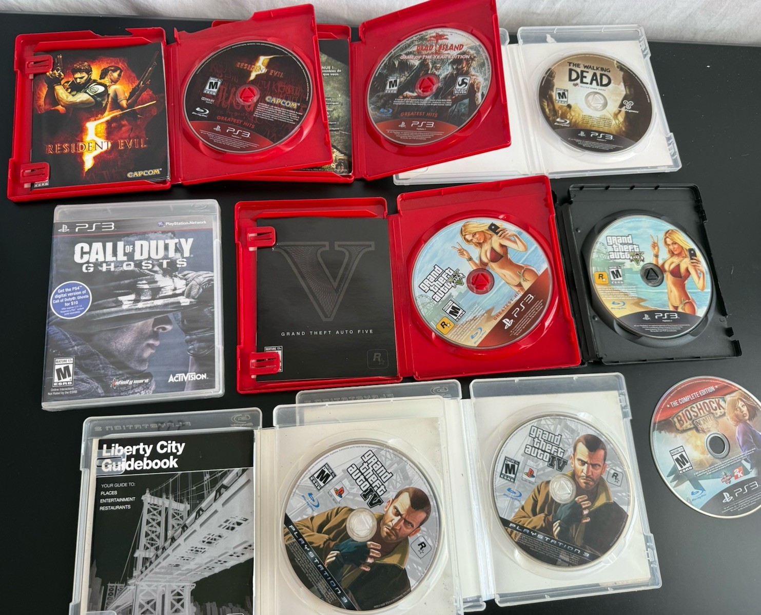 PS3 Game Lot of (9) All Rated M Mature GTA Call of Duty Resident Evil Bioshock