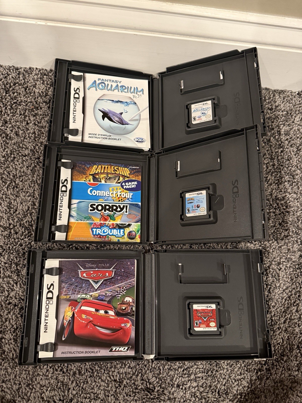 Nintendo DS 6 Game Lot Of 6 Cars Happy Feet Spitfire Zoo Tycoon Fantasy Aquarium
