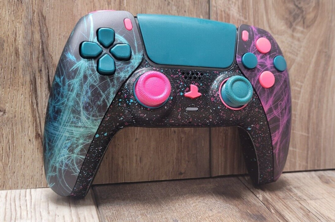 PLAYSTATION/PS5 CUSTOM MULTI COLOR SPLATTER & TEXTURED CONTROLLER💗