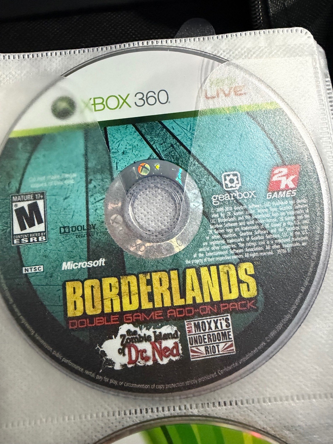 Borderlands Double Game Add-On Pack Xbox 360 Zombie Island Dr. Ned Moxxi