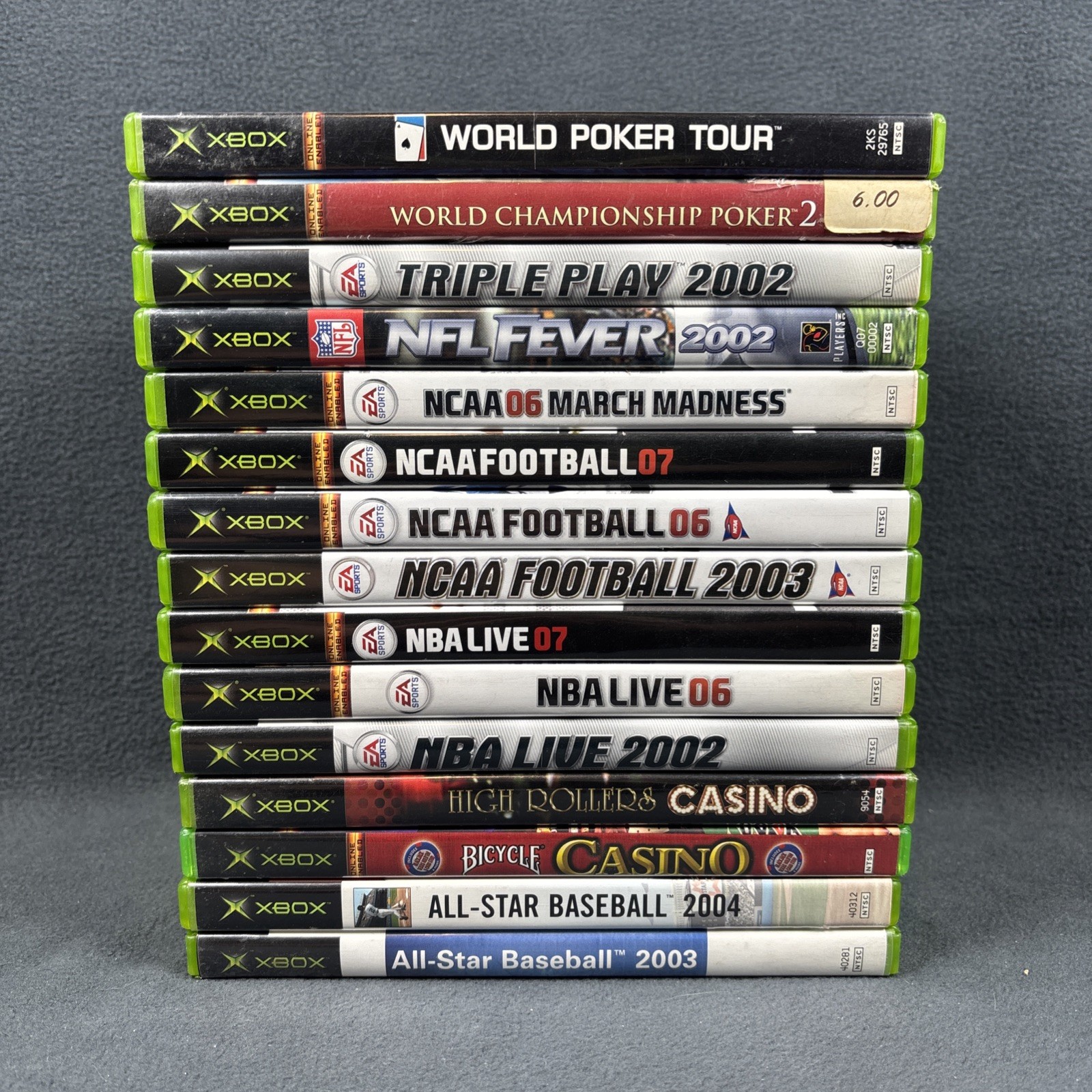 Lot of 15 Original XBOX Mixed Game Sports & Casino Bundle – Complete – Untested