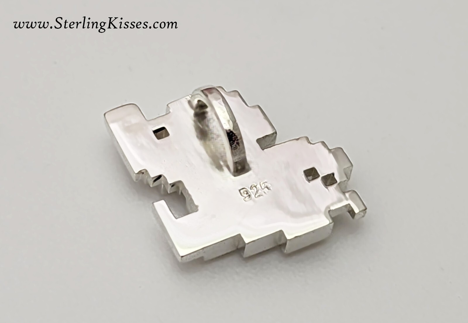 Sterling Silver Mario Pendant retro 8-bit gamer jewelry necklace