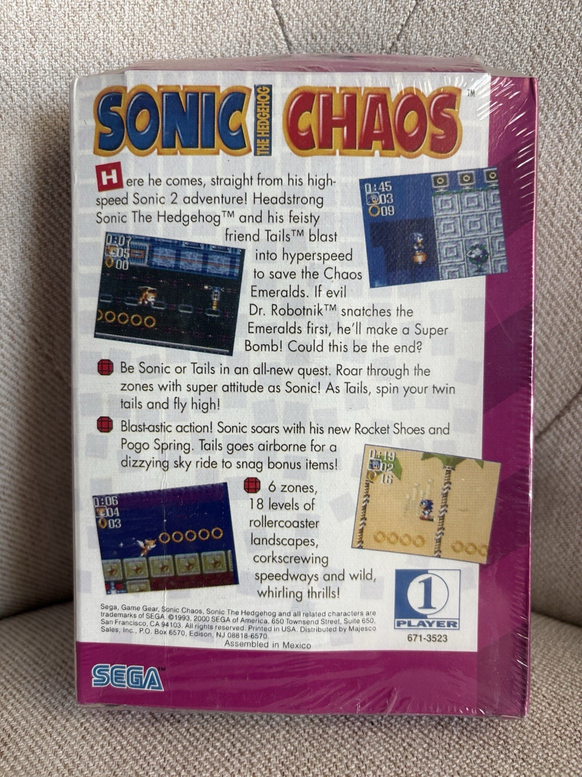 1993 Sonic Chaos Sega Game Gear Brand New Factory Sealed