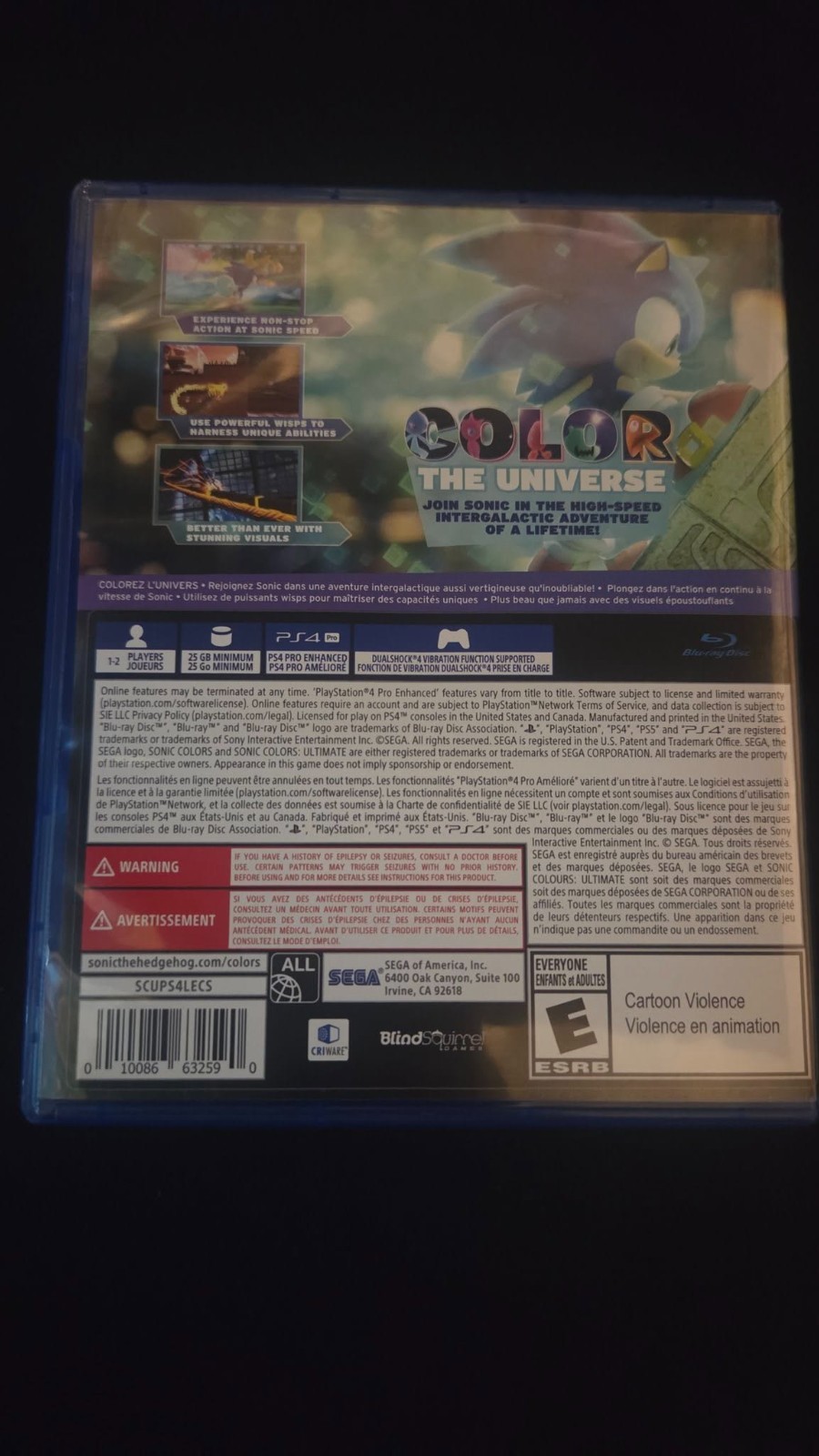 PS4 Game Lot of 5 – Sonic Frontiers, Resident Evil, Sackboy, Bendy, Colors CIB