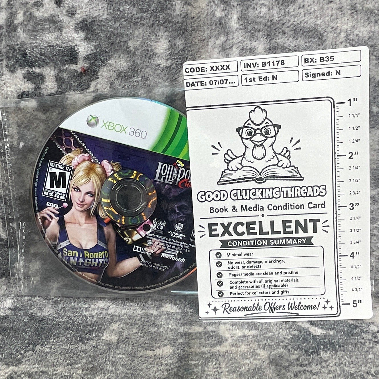 Lollipop Chainsaw Xbox 360 Microsoft WB Games Suda51 Zombie Action Game Disc
