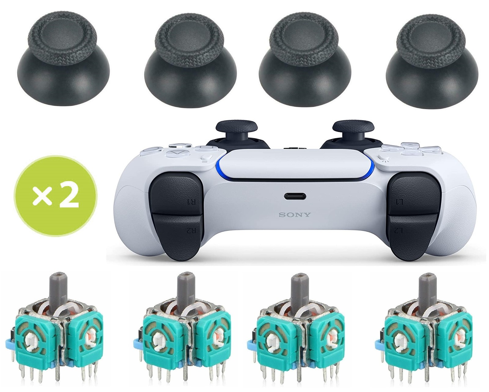 Sony PlayStation 5 PS5 8pcs Analog Potentiometer Joystick Grip Black CFI-ZCT1W