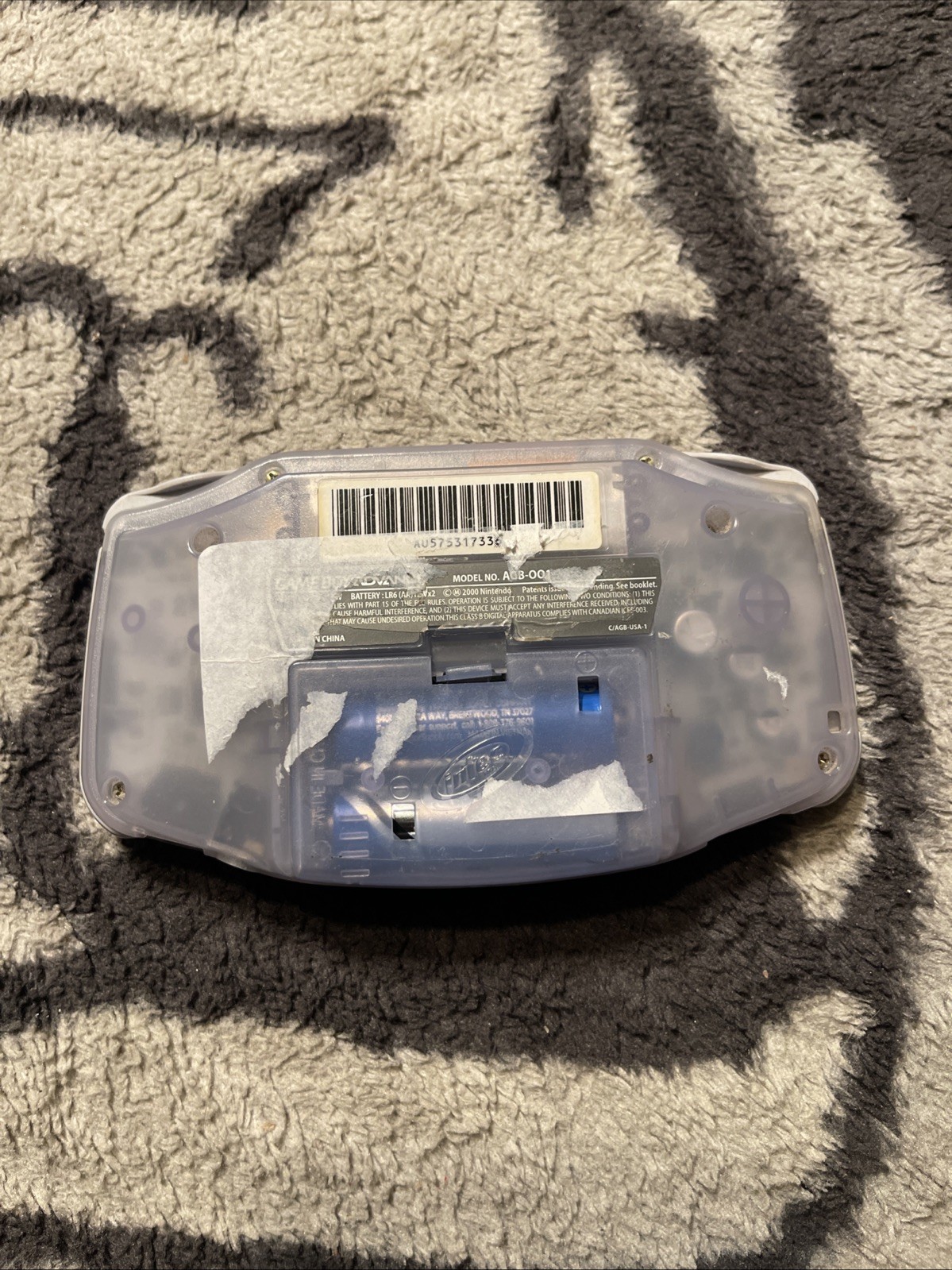 Nintendo Game Boy Advance GBA with 1 game tested and working Clear glacier