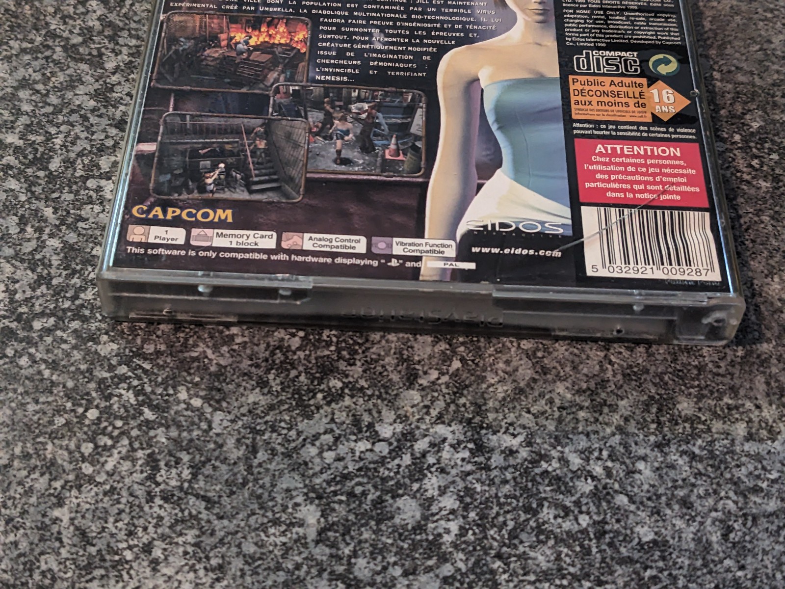 Resident Evil 3 Nemesis (1999) PS1 NTSC 📀 (European French Language Back Cover)
