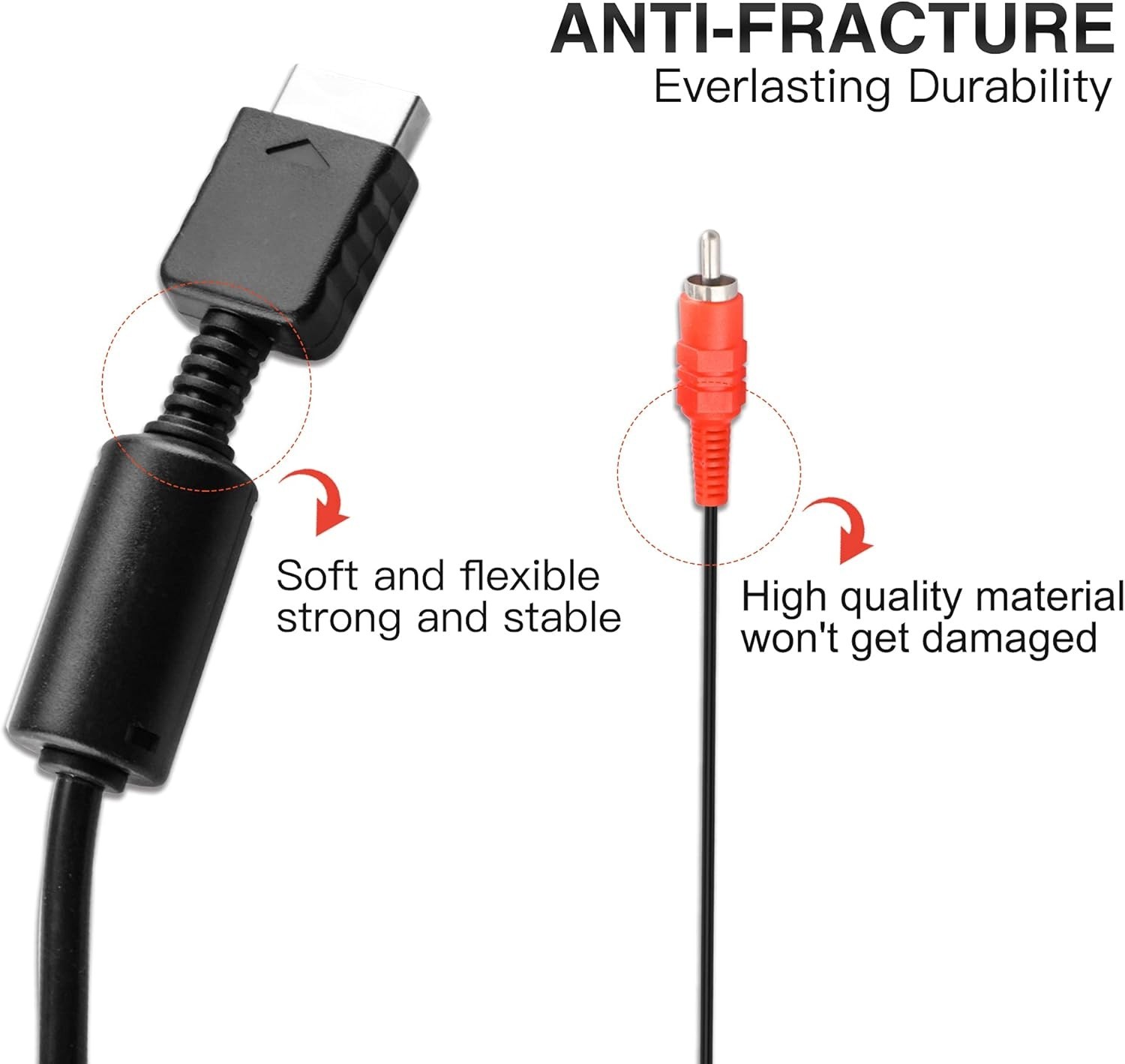 6FT HD Component RCA AV Video-Audio Cable Cord for SONY Playstation 2 3 PS2 PS3
