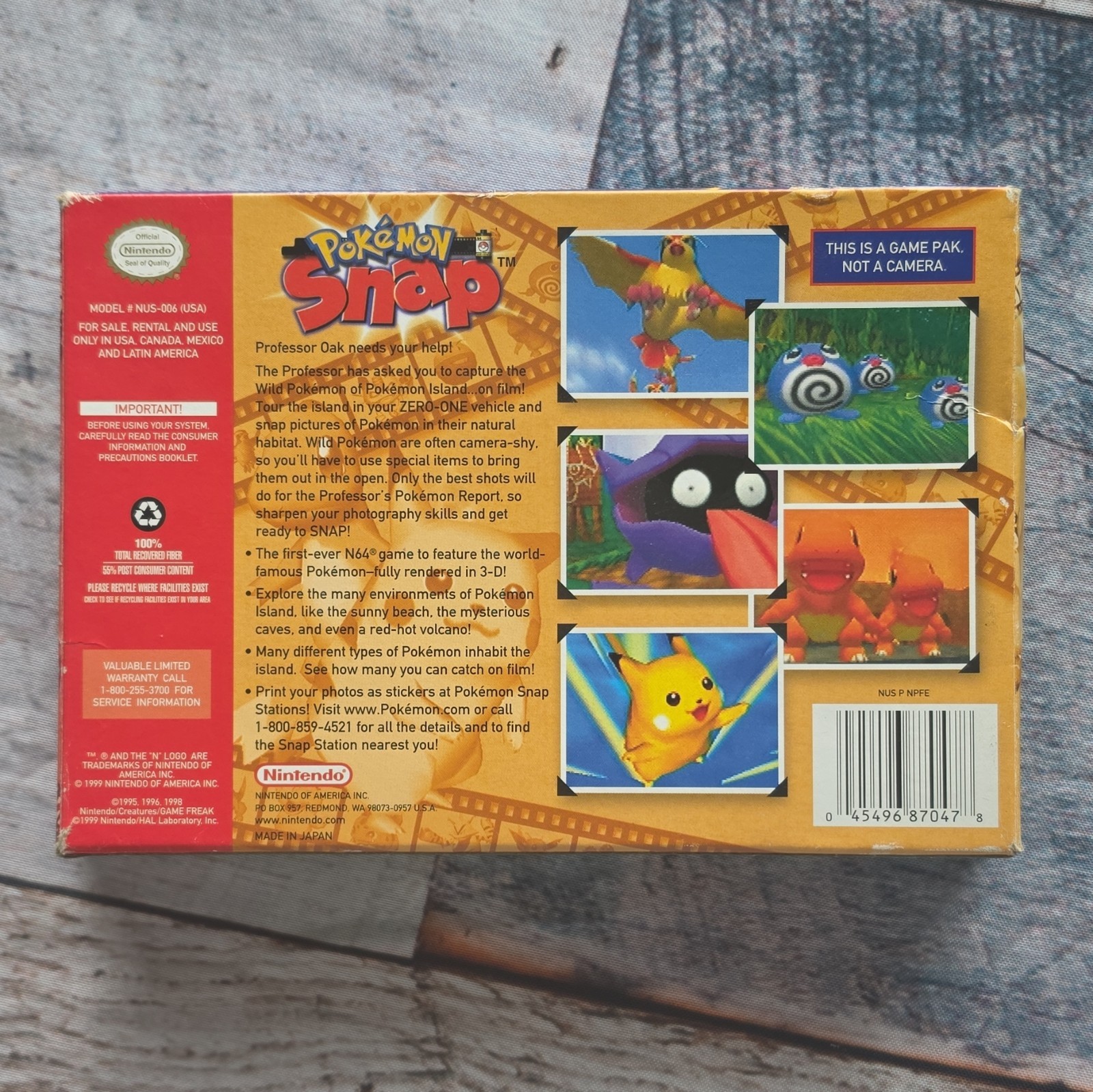 Pokémon Snap (Nintendo 64) CIB w/ Manual, E Rated, NTSC-U/C (1999)