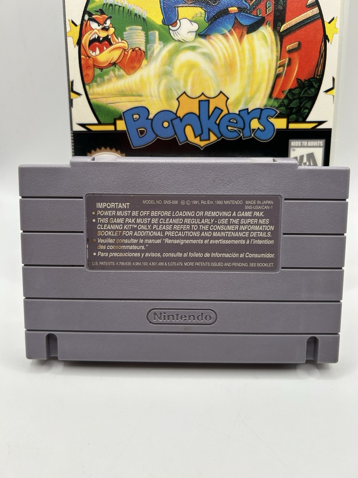 Disney’s Bonkers for SNES (1994) – Tested W/Authentic Game + Plastic Case