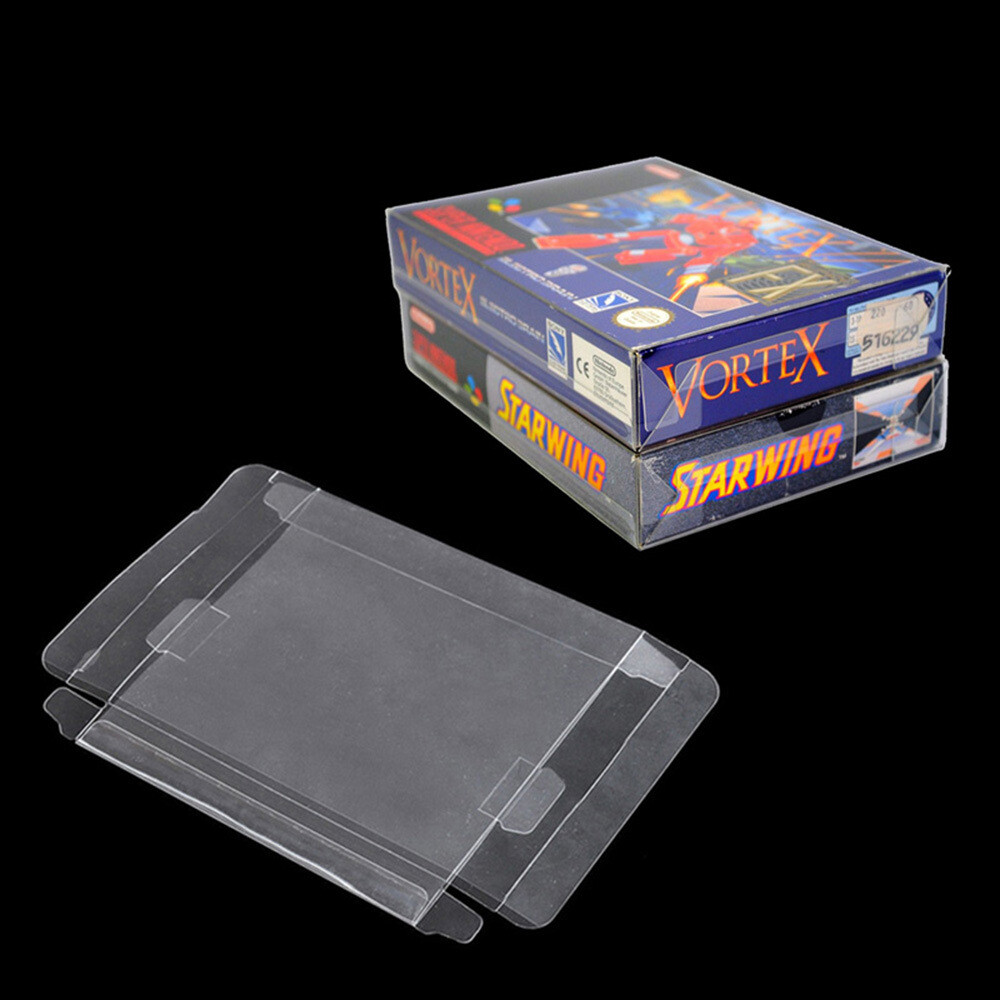 5x SUPER NINTENDO SNES CIB – CLEAR PLASTIC PROTECTIVE BOX PROTECTOR SLEEVE CASE