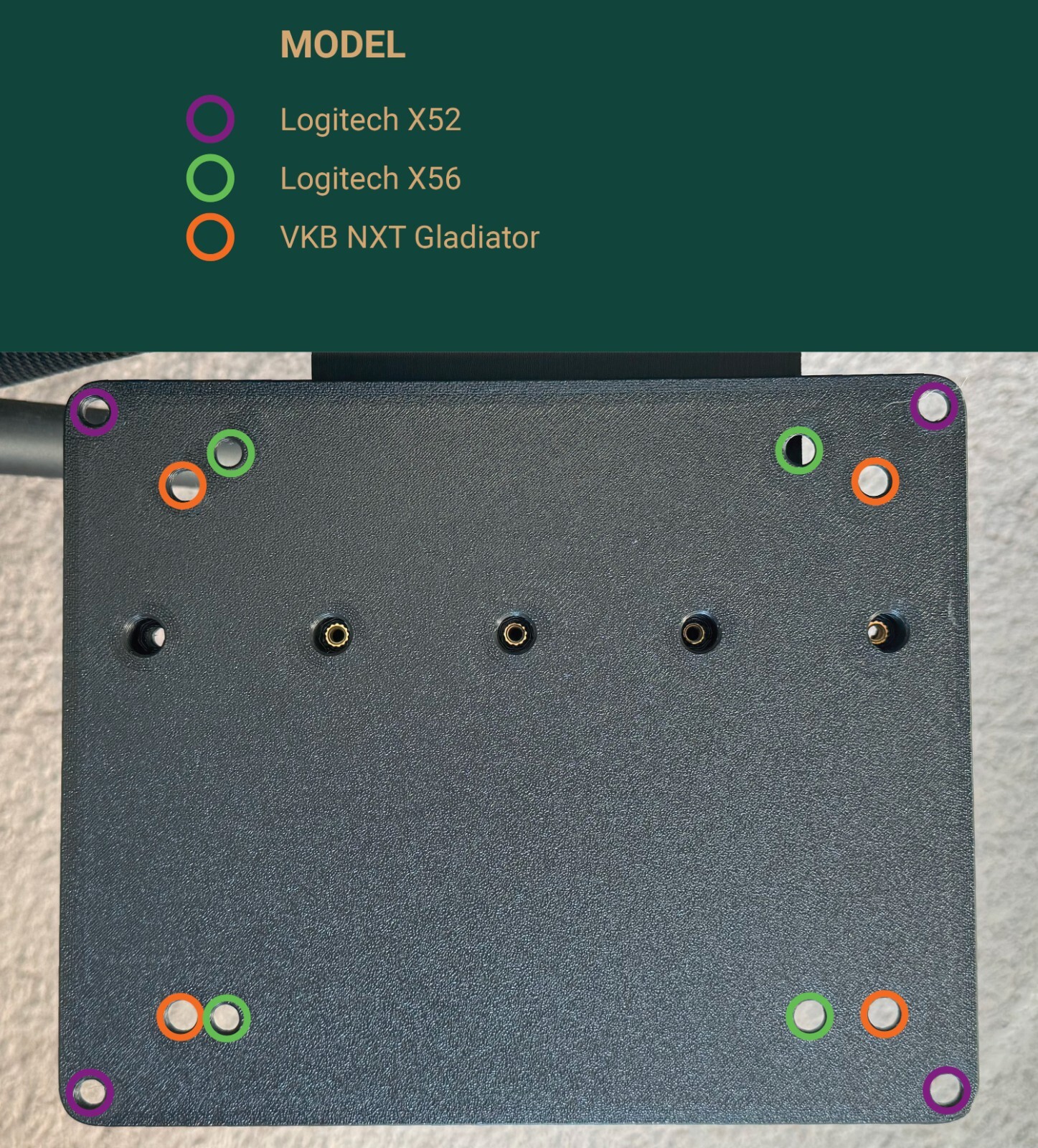 HOTAS Mounting Bracket for Playseat Challenge or Challenge X Logitech