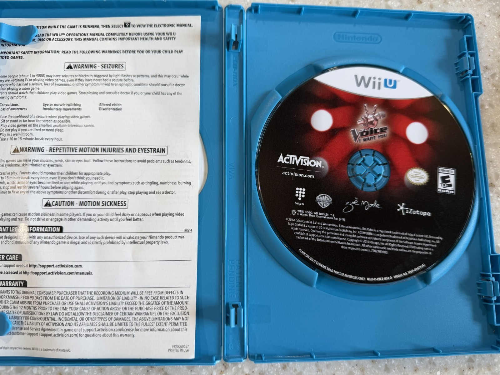 THE VOICE I WANT YOU WII U NINTENDO WIIU WII U GAME & CASE NES HQ