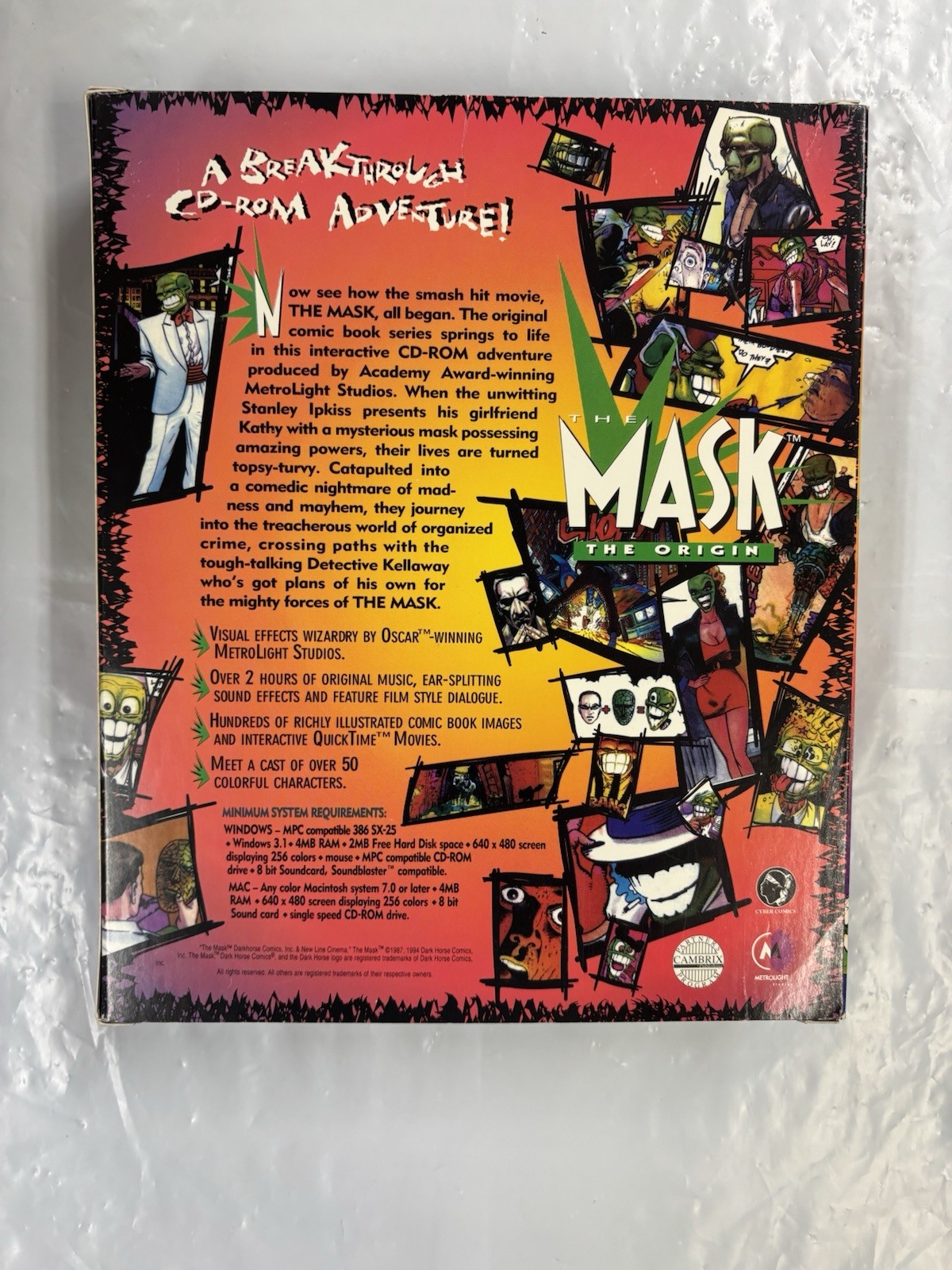 Mask (Windows/Mac, 1994) Dark Horse Comics Video Game CPU The Origin Rare HTF