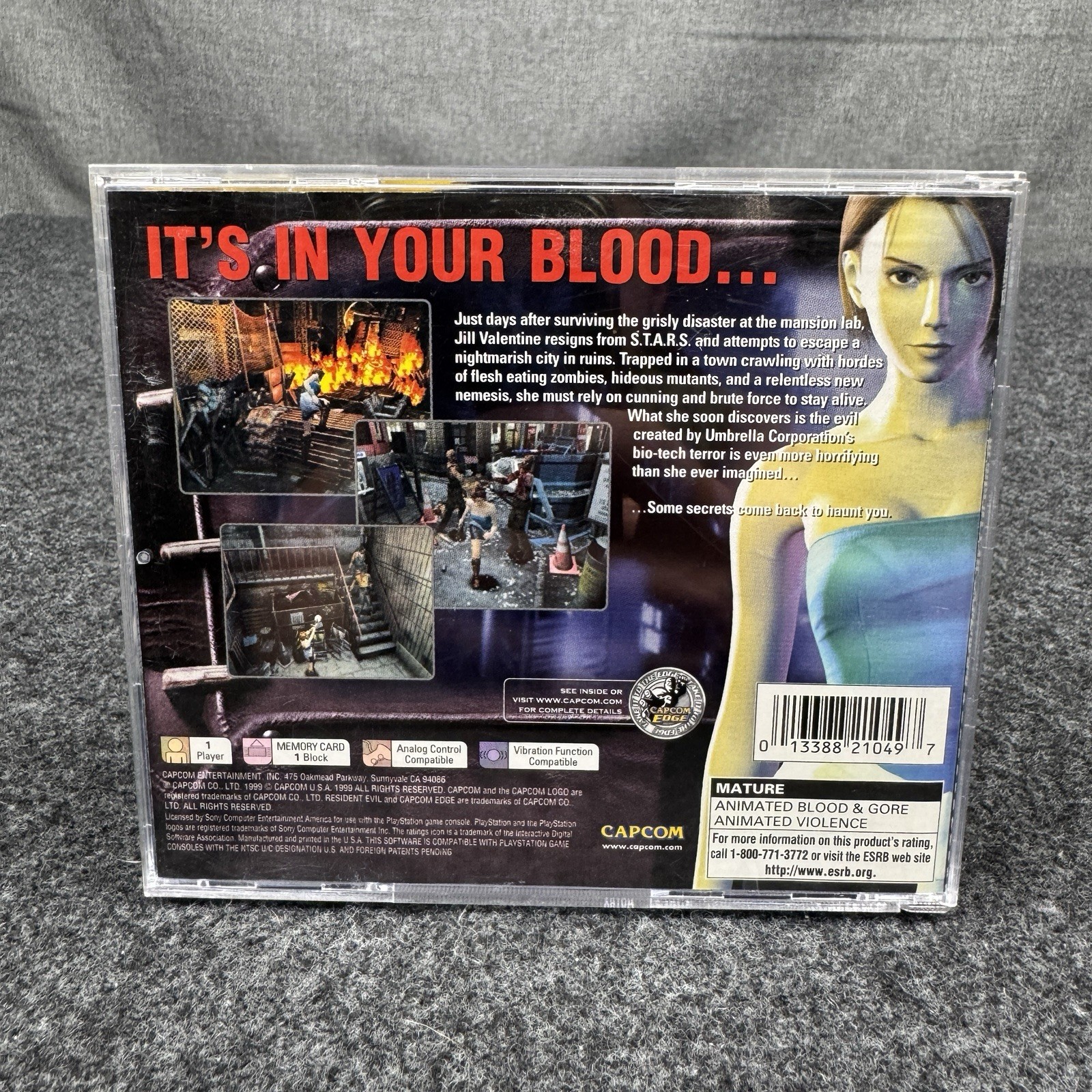 Resident Evil 3 Nemesis Sony PlayStation 1 PS1 Complete Black Label Reg Card