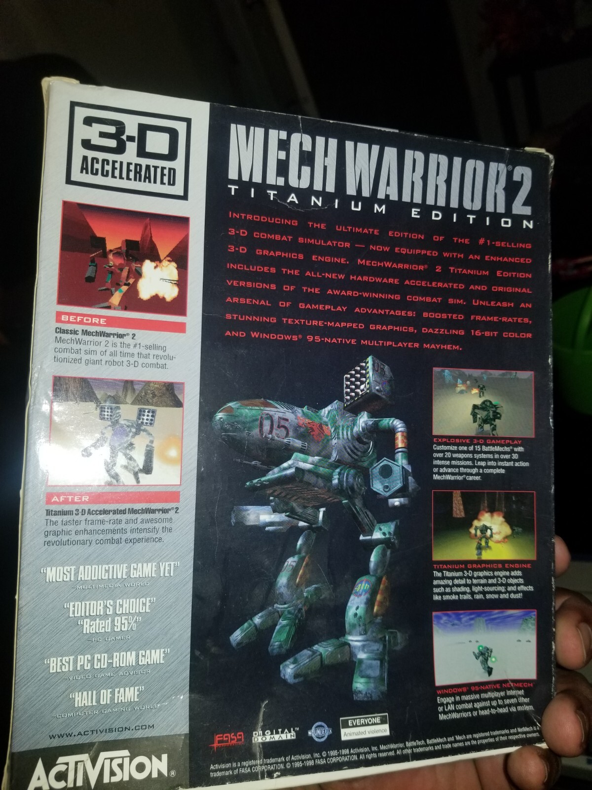 MechWarrior 2: Titanium Edition (PC, 1998) Big Box Almost Complete