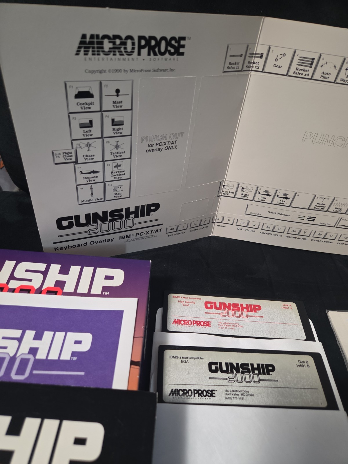 🔥Vintage Gunship 2000 | Micro Prose | BIG BOX PC 5.25″ Disks | Rome Pathway