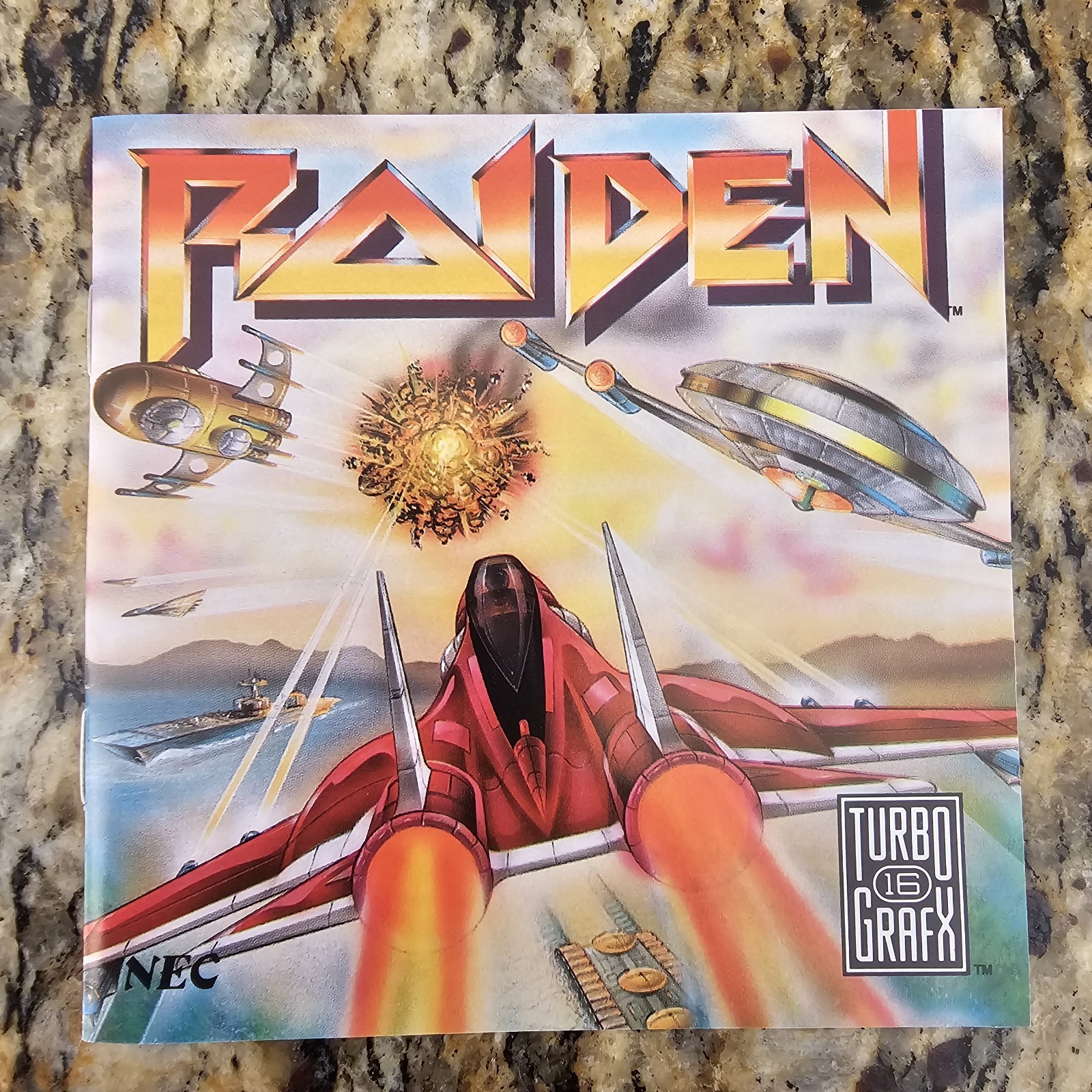 Raiden TurboGrafx-16 Case, Manual, HuCard *Great Condition*