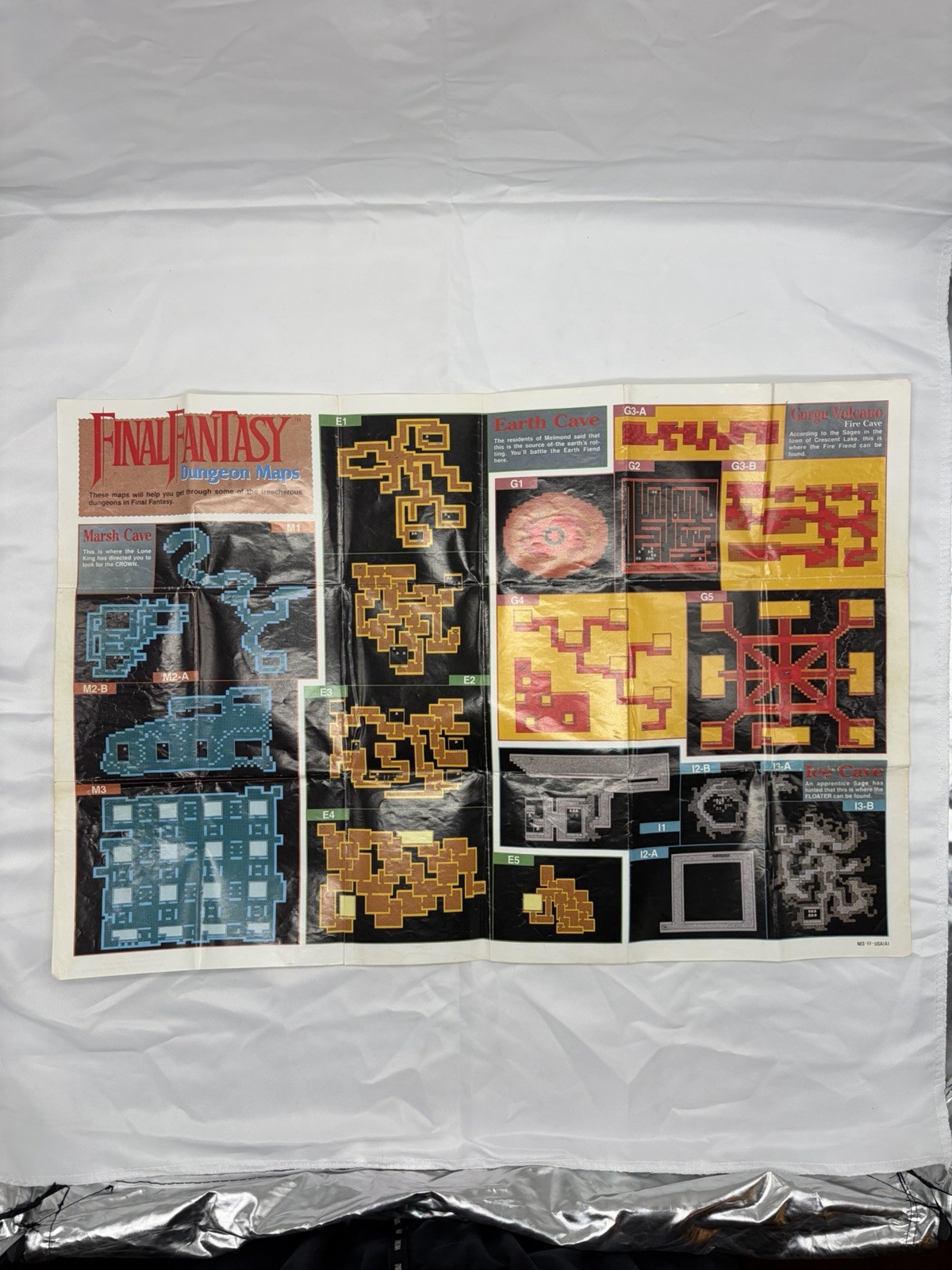Final Fantasy 1990 Nintendo NES Dungeon Maps / Item Chart NES-FF-USA(A)