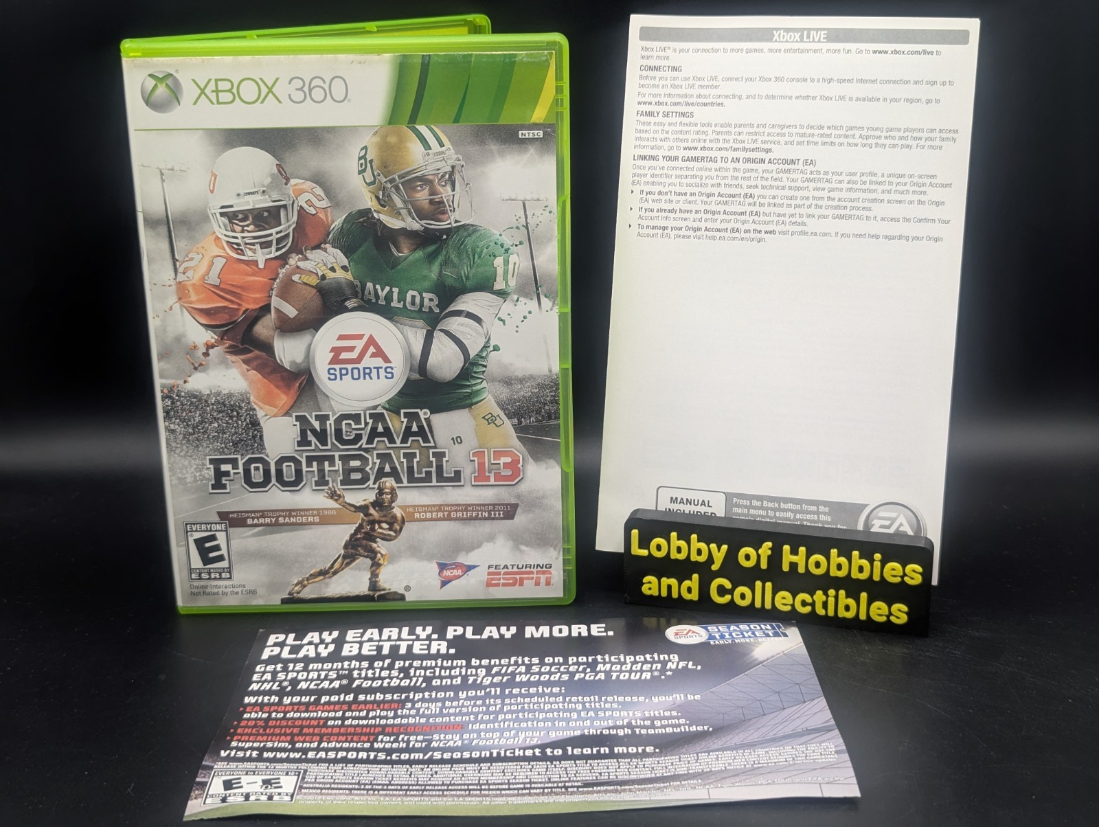 NCAA Football 13 (Microsoft Xbox 360 ) CIB – VG Disc – Tested – Free Shipping