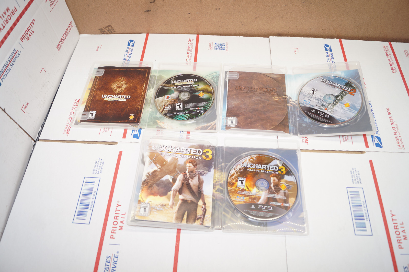 Sony PlayStation 3 PS3 Uncharted 1 2 3 Trilogy Bundle Lot Action Game Complete