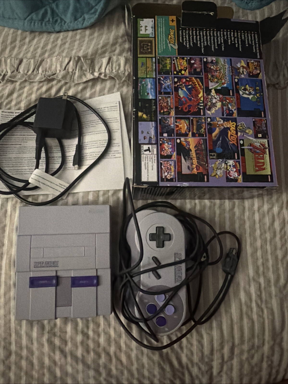 Authentic SNES Super Nintendo Classic Mini Super Entertainment System 21 Games