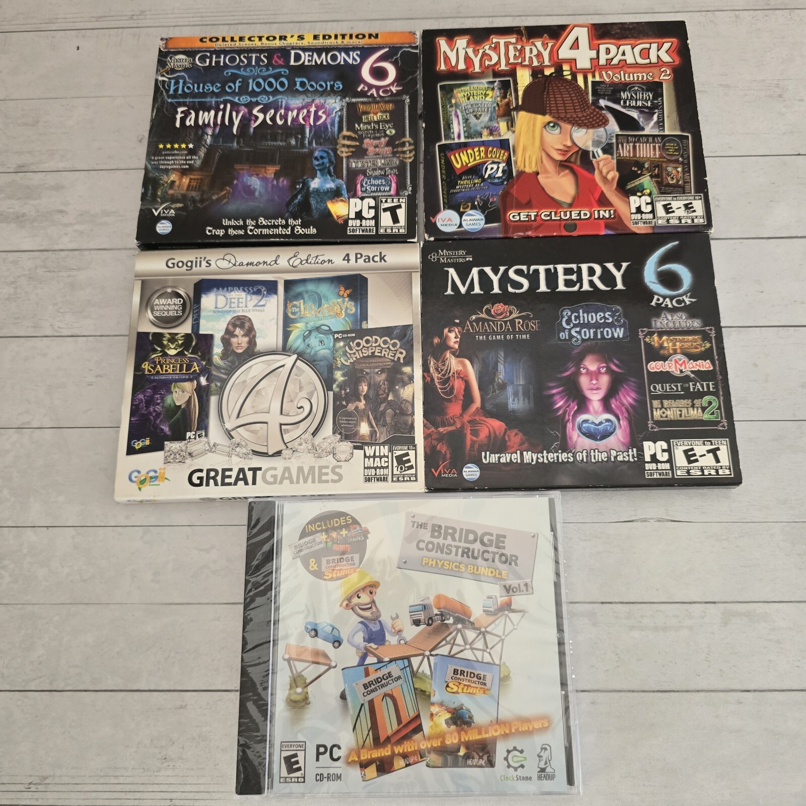 Bulk Lot Of 33 Computer CD Rom Video Game Bundle Mystery Action Sim Some Sealed