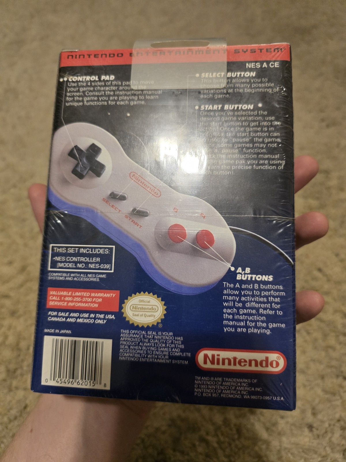 SEALED Nintendo NES Dogbone Controller OEM Sealed New NES-039 Japan Authentic