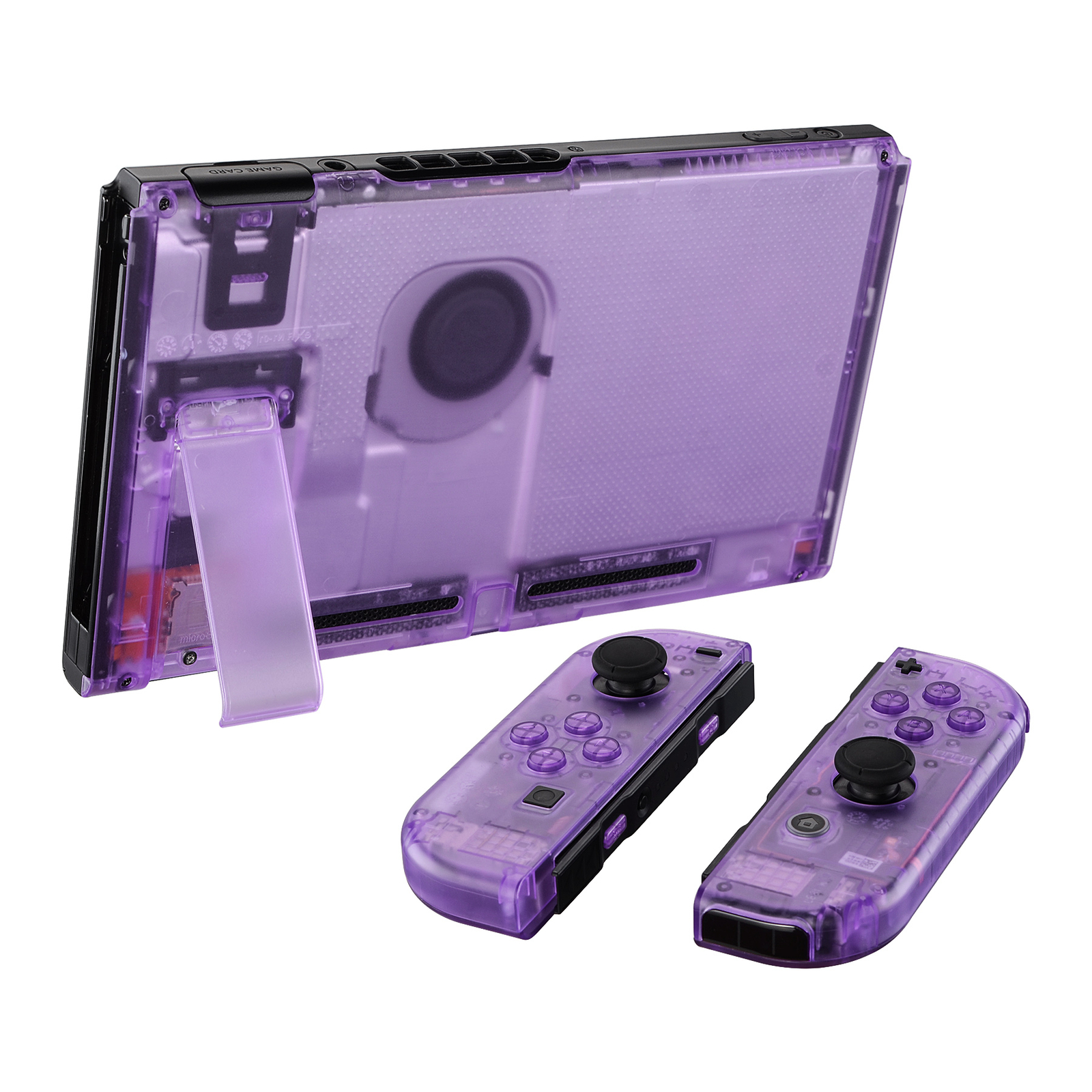 Clear Purple Console Back Plate Controller Housing Shell Set for Nintendo Switch