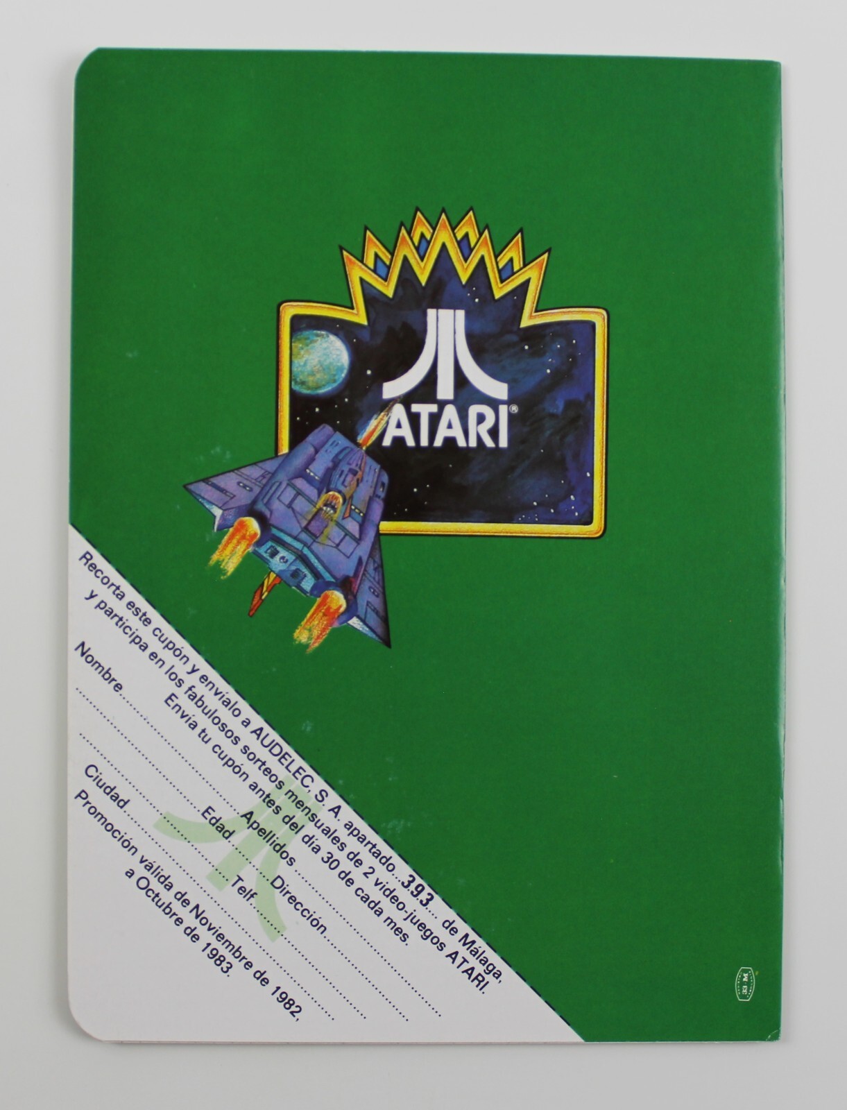 1982 ATARI NIGHT DRIVER School Notebook 8.5″ x 6″ Spain Vintage Unused VERY RARE