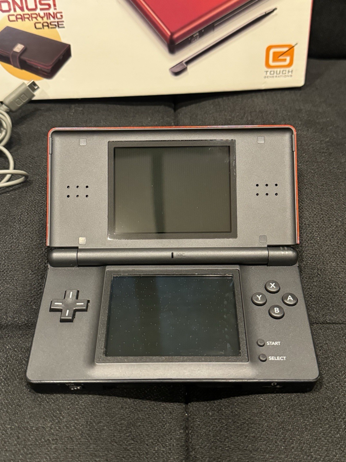 Nintendo DS Lite Brain Age 2 Bundle with Carrying Case Crimson Red