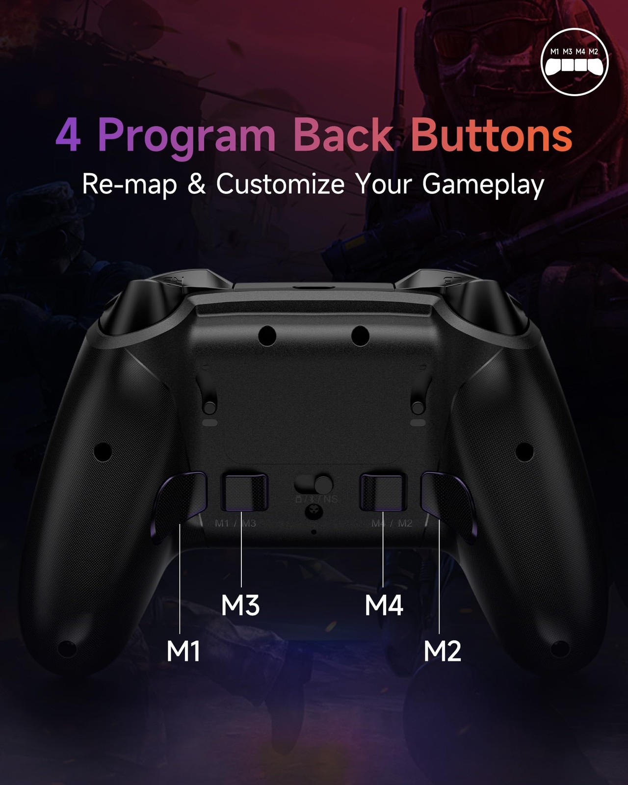 EasySMX X20 Wireless Gaming Controller, RGB, 2-Stage Hall Effect Sticks