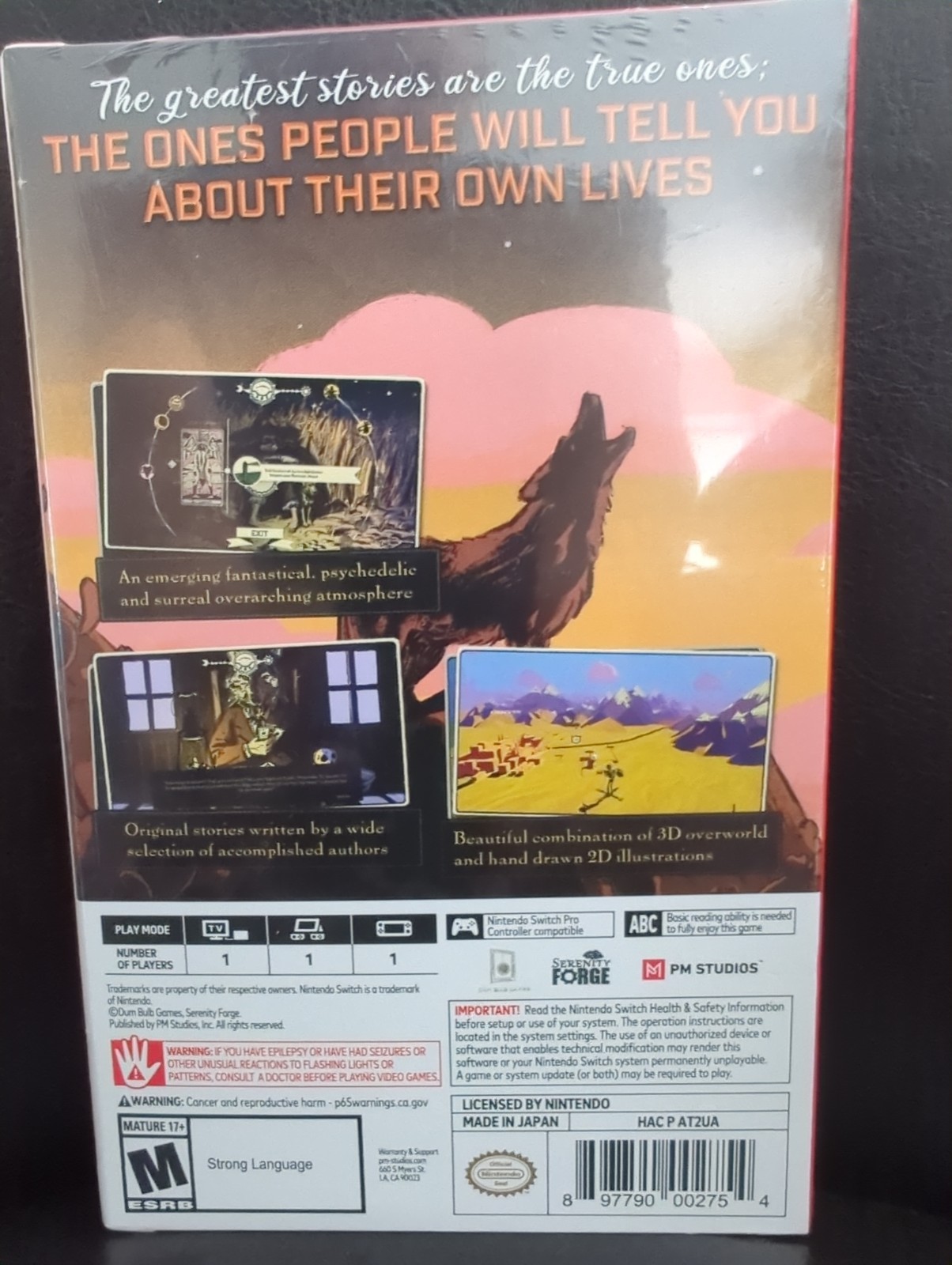 WHERE THE WATER TASTES LIKE WINE STEELBOOK EDITION Nintendo Switch New!